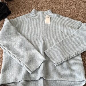 Abercrombie & Fitch Soft Blue Turtleneck Sweater